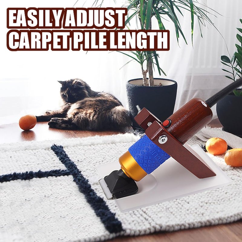 MAXMAN Carpet Trimmer with Shearing Guide, Electric Rug Tufting Gun Carver Clippers, Rug Trimmer, Carpet Shaver Carpet Carving Tool for Sculpting Tufting Gun Rug, 2 Blades (Excluding Oil) - Image 2